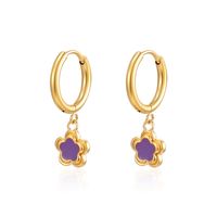 1 Pair Simple Style Geometric Epoxy 304 Stainless Steel 18K Gold Plated Drop Earrings main image 7