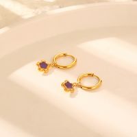 1 Pair Simple Style Geometric Epoxy 304 Stainless Steel 18K Gold Plated Drop Earrings main image 4
