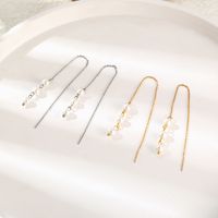 1 Pair Simple Style Geometric Solid Color Plating 304 Stainless Steel 18K Gold Plated Ear Line main image 1
