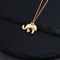 Hip-Hop Retro Solid Color 304 Stainless Steel Gold Plated 18K Gold Plated Women's Pendant Necklace main image 3