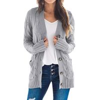 Women's Cardigan Long Sleeve Sweaters & Cardigans Casual Simple Style Solid Color main image 2