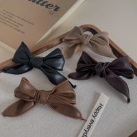 Women's Simple Style Bow Knot Pu Leather Braid Hair Clip main image 6
