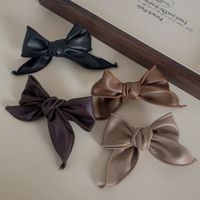 Women's Simple Style Bow Knot Pu Leather Braid Hair Clip main image 4