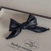 Women's Simple Style Bow Knot Pu Leather Braid Hair Clip sku image 2