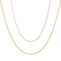 304 Stainless Steel 18K Gold Plated Lady Simple Style Plating Solid Color Layered Necklaces main image 2