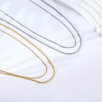 304 Stainless Steel 18K Gold Plated Lady Simple Style Plating Solid Color Layered Necklaces main image 4