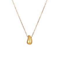 304 Stainless Steel 18K Gold Plated Simple Style Commute Plating Water Droplets Pendant Necklace main image 2