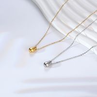 304 Stainless Steel 18K Gold Plated Simple Style Commute Plating Water Droplets Pendant Necklace main image 1