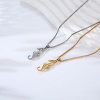 Classic Style Commute Hippocampus 304 Stainless Steel Plating 18K Gold Plated Men's Pendant Necklace main image 2