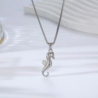 Classic Style Commute Hippocampus 304 Stainless Steel Plating 18K Gold Plated Men's Pendant Necklace main image 1