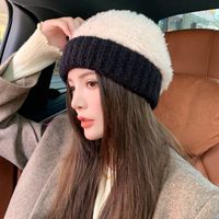 Women's Basic Color Block Eaveless Wool Cap main image 5