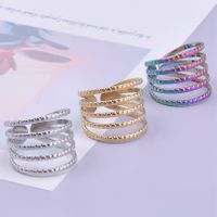 Classic Style Solid Color Stainless Steel Asymmetrical Polishing Rings main image 1