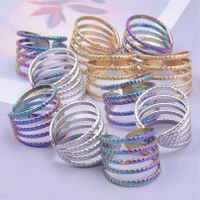 Classic Style Solid Color Stainless Steel Asymmetrical Polishing Rings main image 4