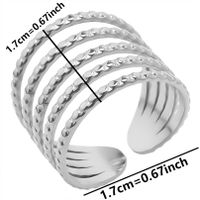 Classic Style Solid Color Stainless Steel Asymmetrical Polishing Rings sku image 1