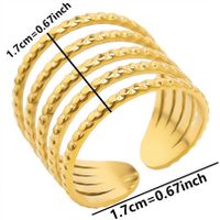 Classic Style Solid Color Stainless Steel Asymmetrical Polishing Rings sku image 3