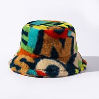 Unisex Hip Hop Retro Strassenmode Brief Drucken Breite Traufen Bucket Hat sku image 4