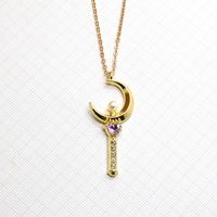 Süß Einfacher Stil Mond Zirkon Legierung Großhandel Halskette Mit Anhänger sku image 1