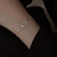 Lässig Einfarbig Sterling Silber Überzug Inlay Zirkon Versilbert Armbänder main image 6