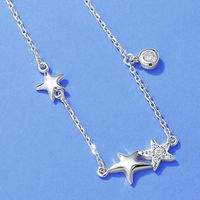 Casual Star Solid Color Sterling Silver Plating Inlay Zircon Silver Plated Bracelets sku image 1