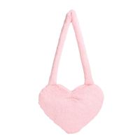 Women's Plush Solid Color Cute Heart-shaped Magnetic Buckle Shoulder Bag sku image 1