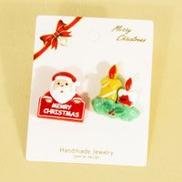 1 Pair Cute Sweet Commute Christmas Tree Santa Claus Candle Irregular Plastic Ear Studs sku image 4
