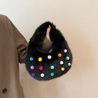 Femmes Peluche Pois Vêtement De Rue Carré Fermeture Éclair Sac À Main main image 2