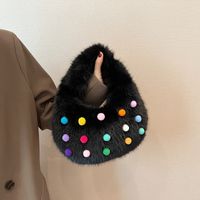 Women's Plush Polka Dots Streetwear Square Zipper Handbag main image 2