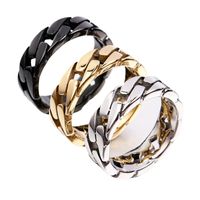 Classic Style Solid Color Titanium Steel 18K Gold Plated Men's Rings main image 1