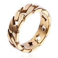 Classic Style Solid Color Titanium Steel 18K Gold Plated Men's Rings main image 4