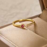 Simple Style Water Droplets Copper 18k Gold Plated Zircon Open Rings In Bulk main image 3