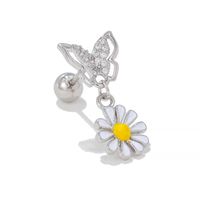 1 Piece Simple Style Bear Flower Plating Inlay Brass Zircon 18k Gold Plated White Gold Plated Ear Studs sku image 12