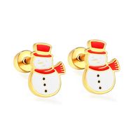 1 Pair Classic Style Streetwear Christmas Tree Snowman Plating Stainless Steel Ear Studs sku image 1