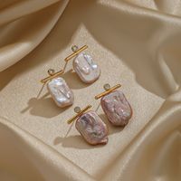 1 Pair Baroque Style Simple Style Square Plating Inlay Copper Zircon 18k Gold Plated Drop Earrings main image 1