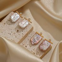 1 Pair Baroque Style Simple Style Square Plating Inlay Copper Zircon 18k Gold Plated Drop Earrings main image 6