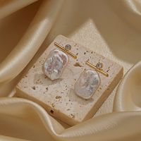 1 Pair Baroque Style Simple Style Square Plating Inlay Copper Zircon 18k Gold Plated Drop Earrings main image 3