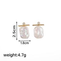 1 Pair Baroque Style Simple Style Square Plating Inlay Copper Zircon 18k Gold Plated Drop Earrings sku image 1