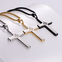 Hip-Hop Retro Cross 304 Stainless Steel Plating Rhinestones 18K Gold Plated Men's main image 2