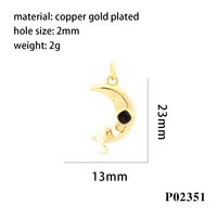 Simple Style Cross Astronaut Copper Enamel Inlay Zircon 18k Gold Plated Charms sku image 1