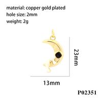 Simple Style Cross Astronaut Copper Enamel Inlay Zircon 18k Gold Plated Charms main image 6