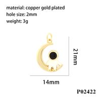 Simple Style Cross Astronaut Copper Enamel Inlay Zircon 18k Gold Plated Charms sku image 5