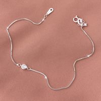 Casual Round Solid Color Sterling Silver Plating Inlay Zircon Silver Plated Necklace sku image 1