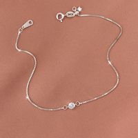 Casual Round Solid Color Sterling Silver Plating Inlay Zircon Silver Plated Necklace main image 1