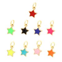 Simple Style Pentagram Copper Enamel 18k Gold Plated Charms main image 9