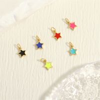 Simple Style Pentagram Copper Enamel 18k Gold Plated Charms main image 10