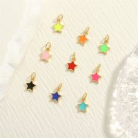 Simple Style Pentagram Copper Enamel 18k Gold Plated Charms main image 1