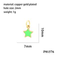 Simple Style Pentagram Copper Enamel 18k Gold Plated Charms sku image 4