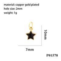Simple Style Pentagram Copper Enamel 18k Gold Plated Charms main image 7
