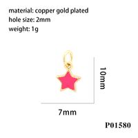 Simple Style Pentagram Copper Enamel 18k Gold Plated Charms main image 5