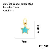 Simple Style Pentagram Copper Enamel 18k Gold Plated Charms main image 2