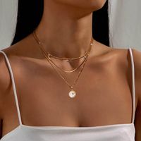 Titanium Steel Zircon Clavicle Chain Personality Shell Xingx Pendant Niche Gold Necklace S-shaped Necklace Ins Style Twin sku image 4